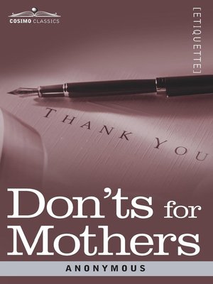 cover image of Don'ts for Mothers